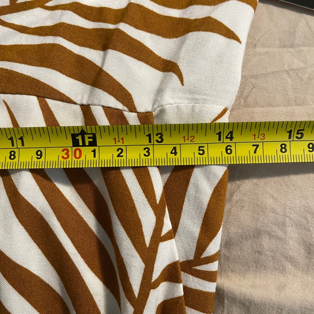 MSK Dress Womens Medium Tan and White Maxi Floral Coastal - Picture 11 of 12